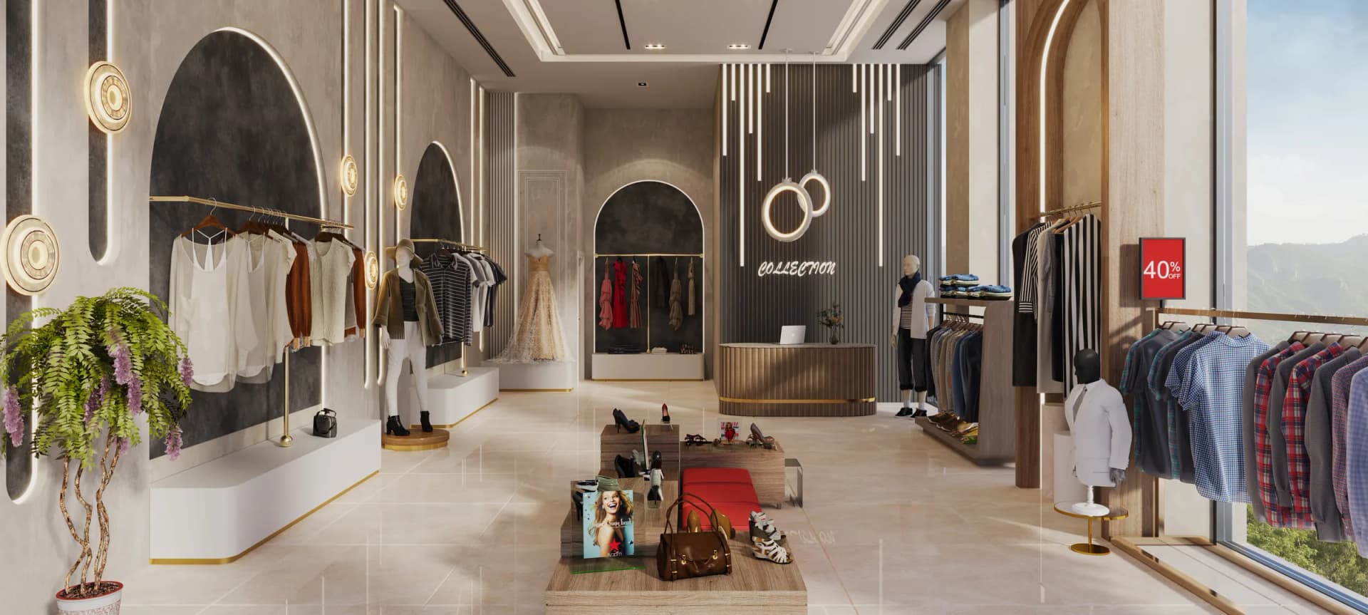 Double-height showroom on the Skyra Tower retail promenade — artist’s impression