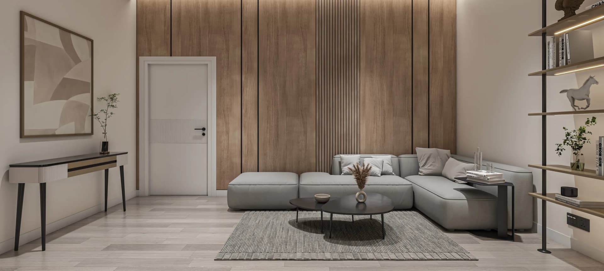 Artist’s impression of an apartment lounge at Skyra Tower, Bahria Town Phase 8, Rawalpindi