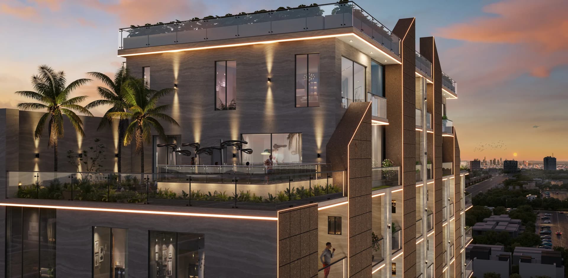 Private rooftop terrace and pool of a Skyra Tower penthouse, Bahria Town Phase 8 — artist’s impression